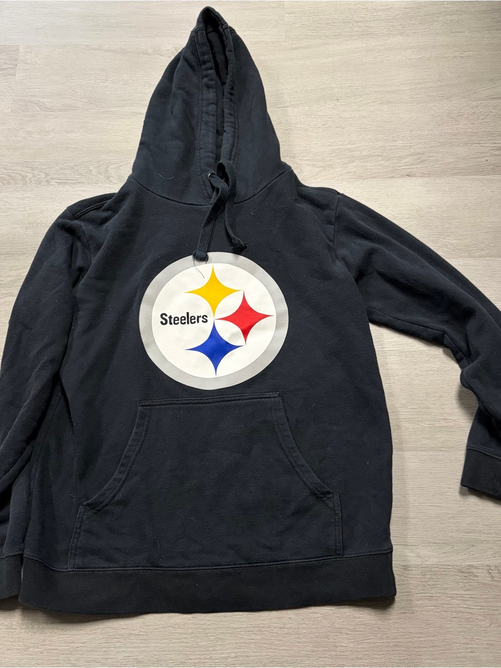 NFL Black Hoodie with Steelers Logo in Yellow Red Blue